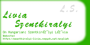livia szentkiralyi business card